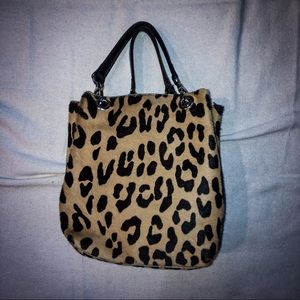 Ponyhair Leopard Print mini tote Maurizio Taiuti